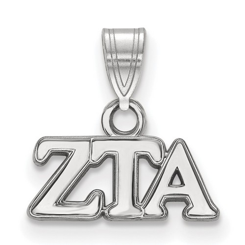 Zeta Tau Alpha Sorority Small Pendant in Sterling Silver 1.31 gr