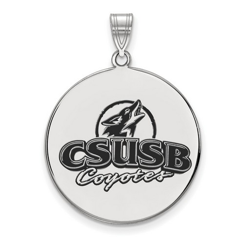 CSUSB Coyotes XL Disc Pendant in Sterling Silver 5.75 gr