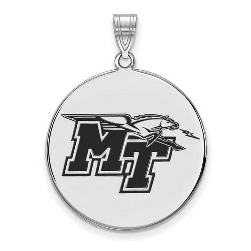 Middle Tennessee State Blue Raiders XL Sterling Silver Disc Pendant 5.67 gr