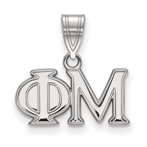 Phi Mu Sorority Medium Pendant in Sterling Silver 1.82 gr