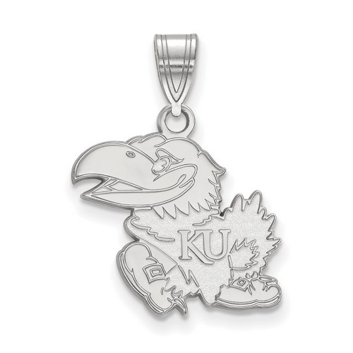 University of Kansas Jayhawks Medium Pendant in Sterling Silver 1.97 gr