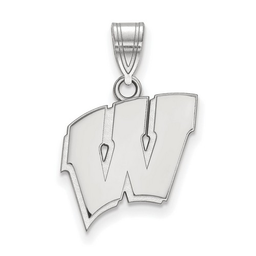 University of Wisconsin Badgers Medium Pendant in Sterling Silver 1.93 gr