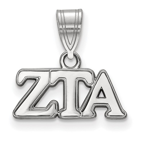 Zeta Tau Alpha Sorority Medium Pendant in Sterling Silver 1.16 gr