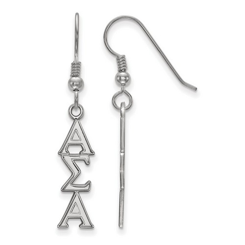 Alpha Sigma Alpha Sorority Dangle Medium Earrings in Sterling Silver 2.12 gr