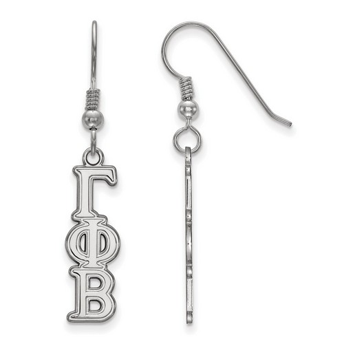 Gamma Phi Beta Sorority Dangle Medium Earrings in Sterling Silver 2.12 gr