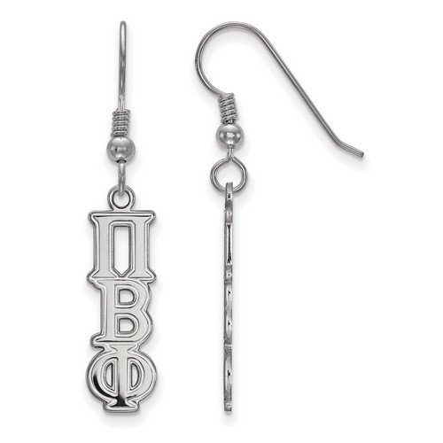 Pi Beta Phi Sorority Dangle Medium Earrings in Sterling Silver 2.12 gr