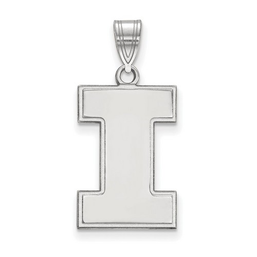 University of Illinois Fighting Illini Large Pendant in Sterling Silver 1.34 gr