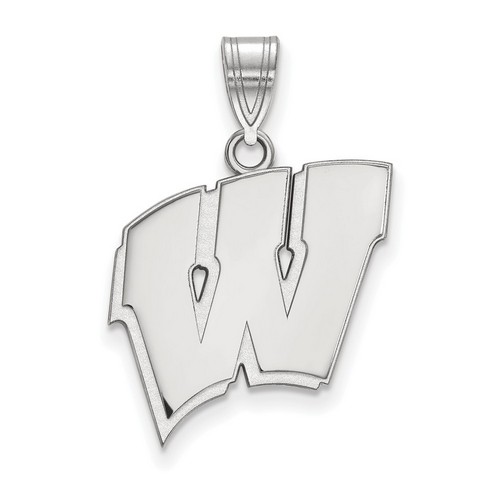 University of Wisconsin Badgers Large Pendant in Sterling Silver 2.66 gr