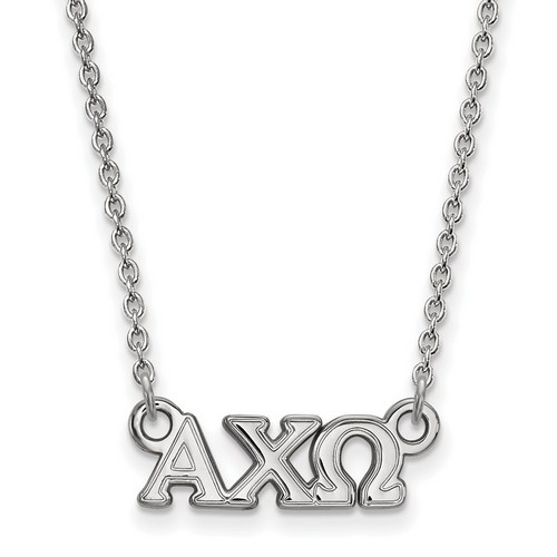 Alpha Chi Omega Sorority XS Pendant Necklace in Sterling Silver 2.54 gr