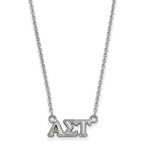 Alpha Sigma Tau Sorority XS Pendant Necklace in Sterling Silver 2.54 gr