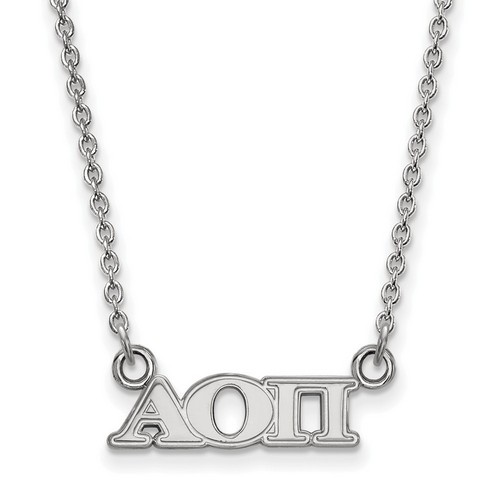 Alpha Omicron Pi Sorority XS Pendant Necklace in Sterling Silver 2.54 gr