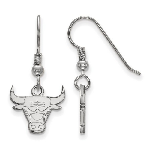 Chicago Bulls Small Dangle Earrings in Sterling Silver 1.57 gr