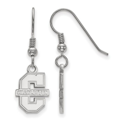 College of Charleston Cougars Small Dangle Earrings in Sterling Silver 1.62 gr