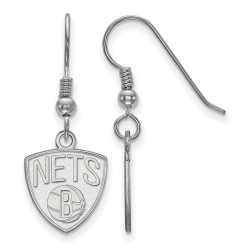 Brooklyn Nets Small Dangle Earrings in Sterling Silver 2.02 gr