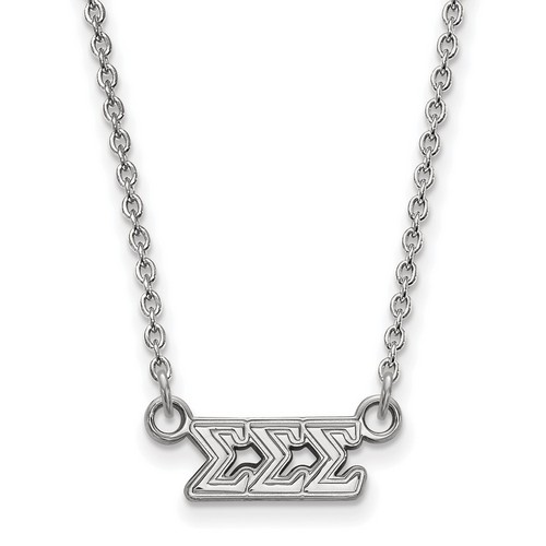 Sigma Sigma Sigma Sorority XS Pendant Necklace in Sterling Silver 2.54 gr