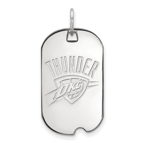 Oklahoma City Thunder Small Dog Tag in Sterling Silver 4.38 gr