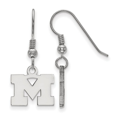 University of Michigan Wolverines XS Dangle Earrings in Sterling Silver 1.90 gr