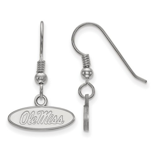 University of Mississippi Rebels XS Dangle Earrings in Sterling Silver 1.50 gr
