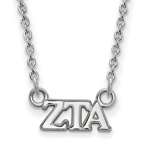 Zeta Tau Alpha Sorority XS Pendant Necklace in Sterling Silver 2.54 gr