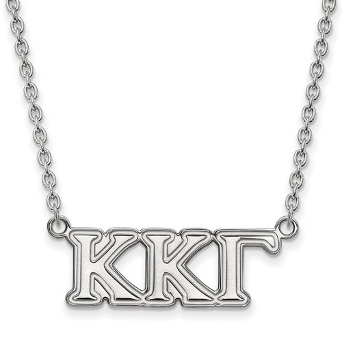 Kappa Kappa Gamma Sorority Medium Pendant Necklace in Sterling Silver 4.20 gr
