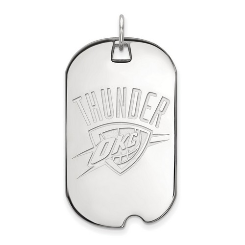 Oklahoma City Thunder Large Dog Tag in Sterling Silver 7.67 gr