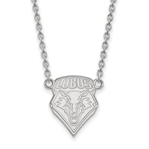 University of New Mexico Lobos Large Pendant Necklace in Sterling Silver 5.50 gr