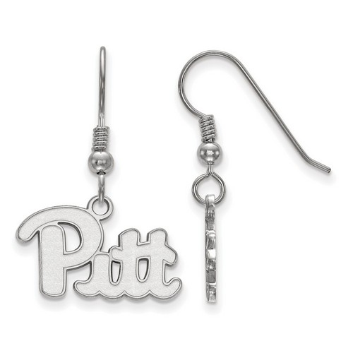 University of Pittsburgh Pitt Panthers Small Dangle Earrings in Sterling Silver