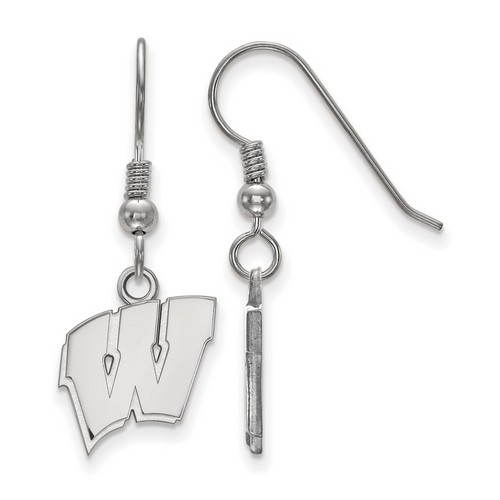University of Wisconsin Badgers Small Dangle Earrings in Sterling Silver 1.78 gr