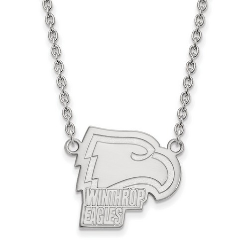 Winthrop University Eagles Large Pendant Necklace in Sterling Silver 6.39 gr