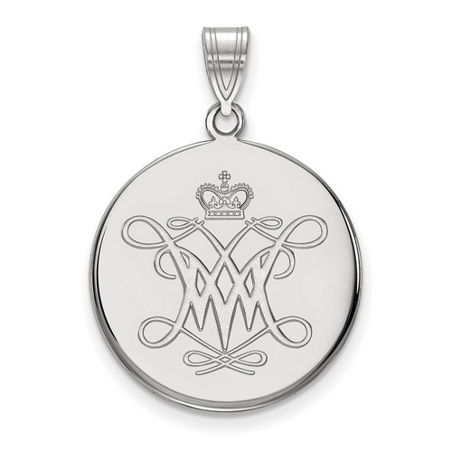 College of William & Mary Tribe Large Disc Pendant in Sterling Silver 4.47 gr