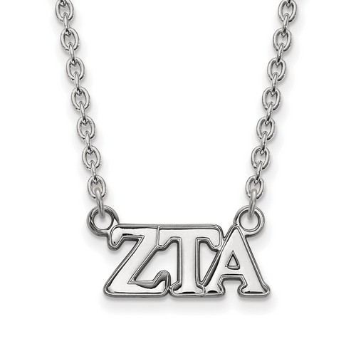 Zeta Tau Alpha Sorority Medium Pendant Necklace in Sterling Silver 4.20 gr