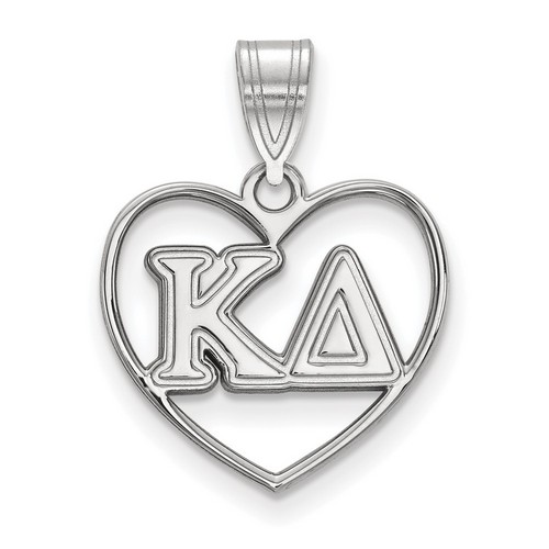 Kappa Delta Sorority Heart Pendant in Sterling Silver 1.46 gr