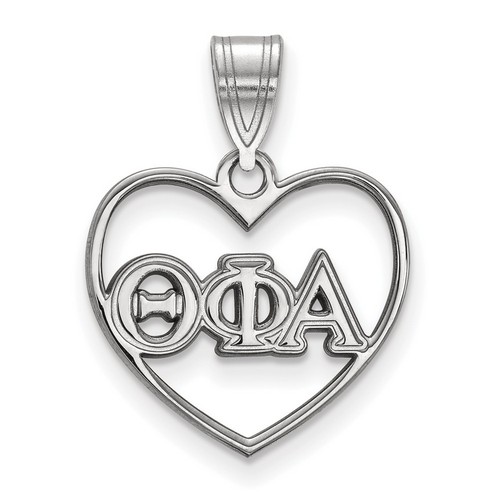 Theta Phi Alpha Sorority Heart Pendant in Sterling Silver 1.46 gr