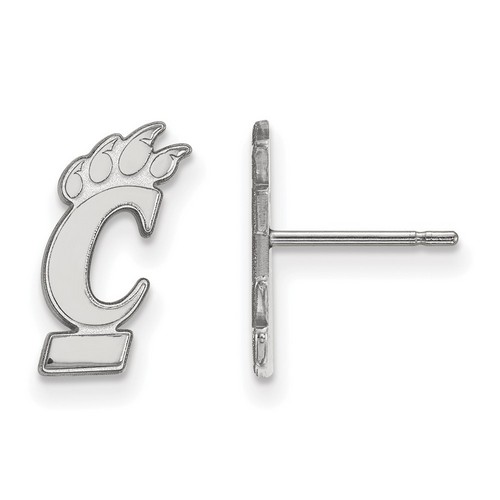 University of Cincinnati Bearcats Small Post Earrings in Sterling Silver 2.70 gr