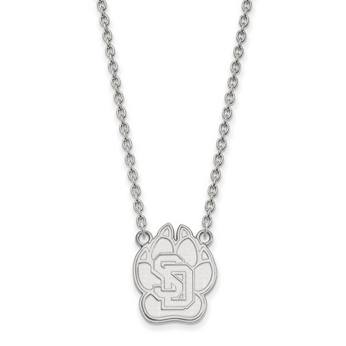 University of South Dakota Coyotes Large Pendant Necklace in Sterling Silver