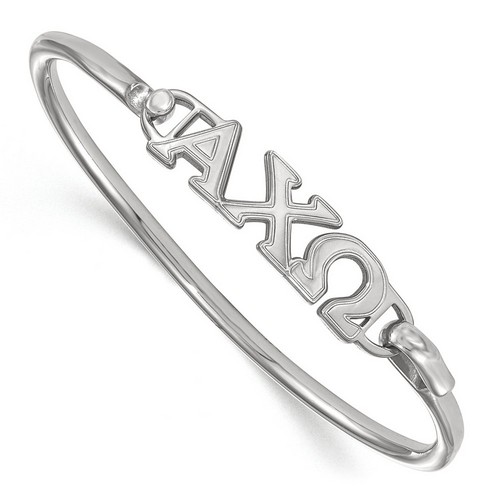 Alpha Chi Omega Sorority Small Hook & Clasp Bangle in Sterling Silver 11.38 gr