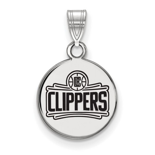 Los Angeles Clippers Small Disc Pendant in Sterling Silver 1.48 gr