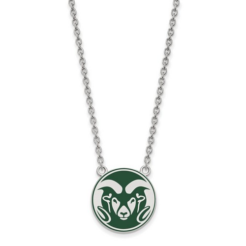 Colorado State University Rams Large Pendant Necklace in Sterling Silver 6.32 gr
