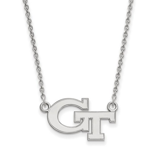 Georgia Tech Yellow Jackets Small Pendant Necklace in Sterling Silver 3.26 gr