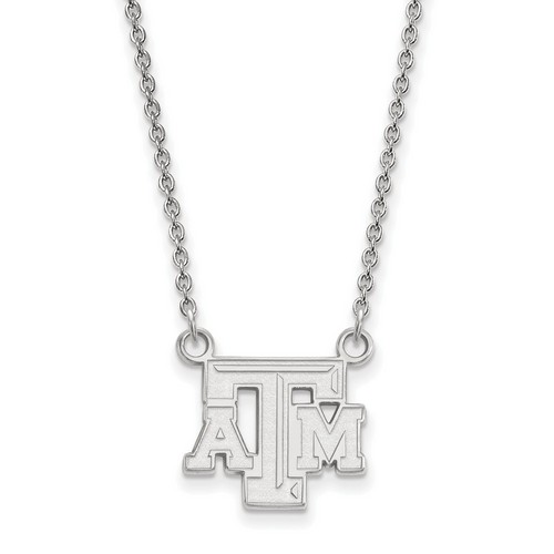Texas A&M University Aggies Small Pendant Necklace in Sterling Silver 3.19 gr