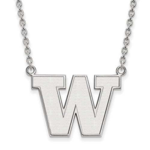 University of Washington Huskies Large Sterling Silver Pendant Necklace 6.67 gr