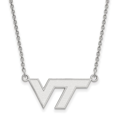 Virginia Tech Hokies Small Pendant Necklace in Sterling Silver 3.70 gr
