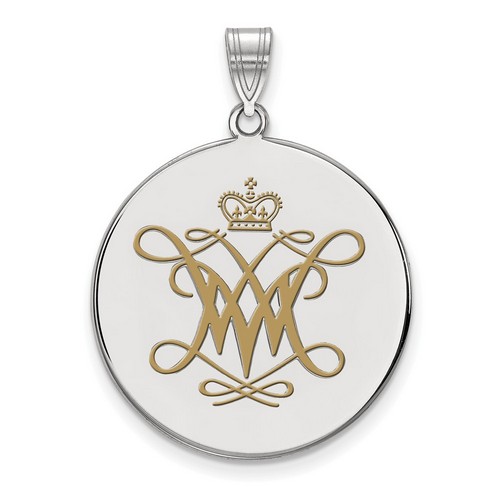 College of William & Mary Tribe XL Disc Pendant in Sterling Silver 5.69 gr