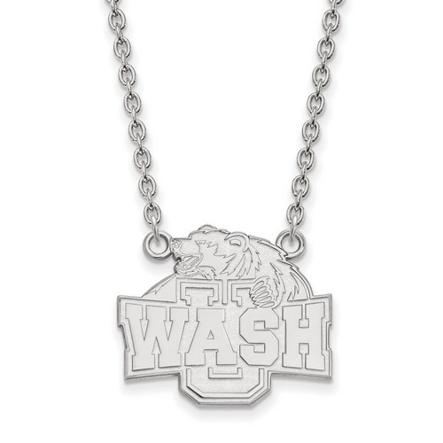 Washington University Saint Louis Bears Sterling Silver Pendant Necklace 6.62 gr