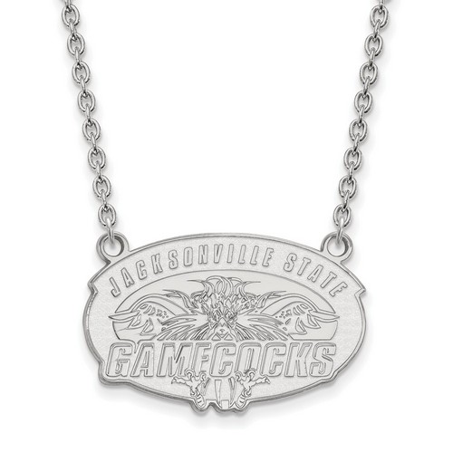 Jacksonville State University Gamecocks Large Sterling Silver Pendant Necklace
