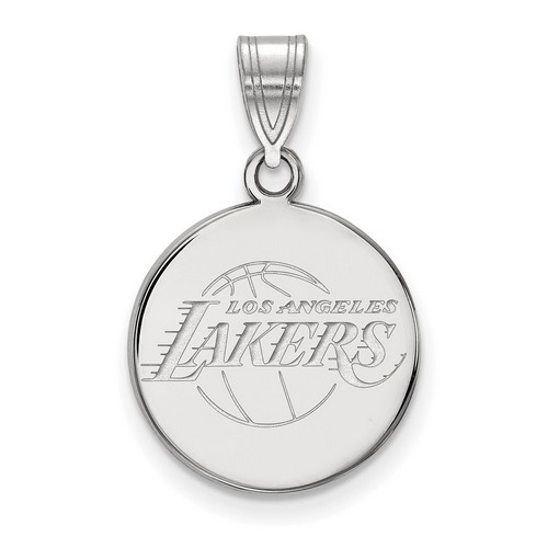 Los Angeles Lakers Medium Disc Pendant in Sterling Silver 2.39 gr