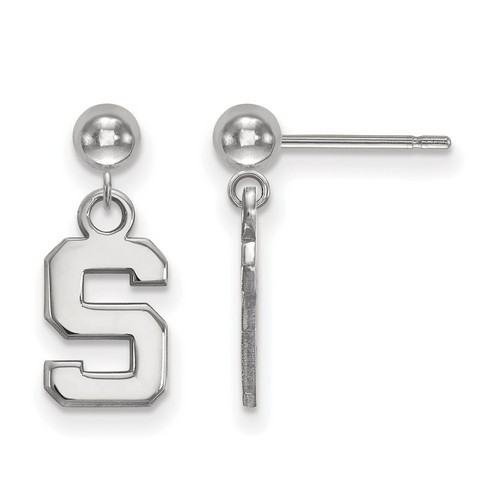 Michigan State University Spartans Sterling Silver Dangle Ball Earrings 1.16 gr