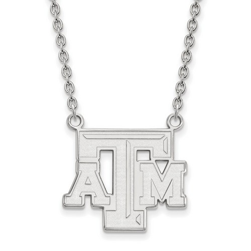 Texas A&M University Aggies Large Pendant Necklace in Sterling Silver 6.43 gr