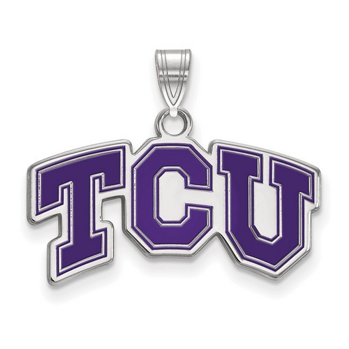 Texas Christian University TCU Horned Frogs Small Sterling Silver Pendant 2.49gr