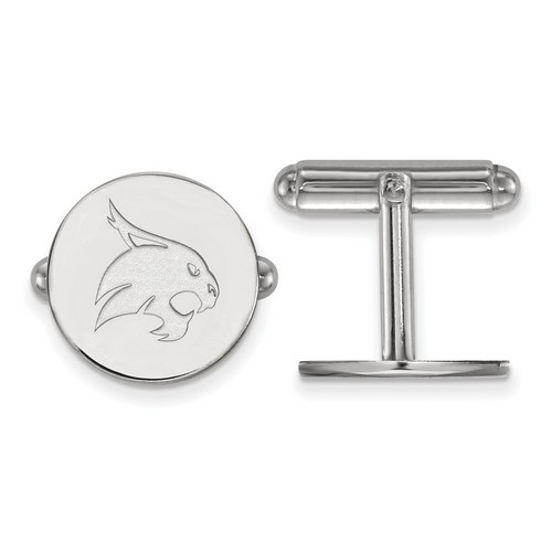 Texas State University Bobcats Cuff Link in Sterling Silver 7.18 gr